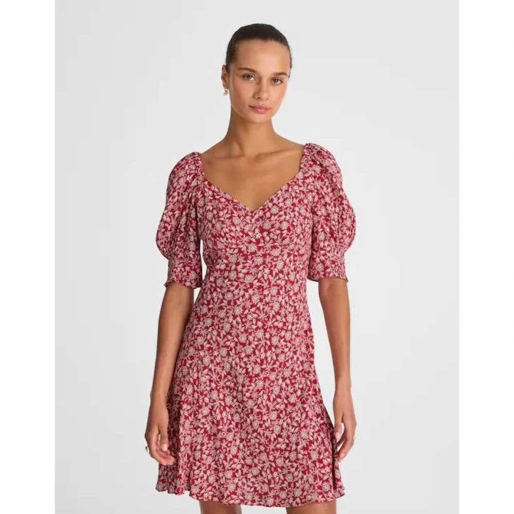 Madewell Puff-Sleeve Mini Dress in Floral‎ Size 00